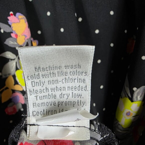 LC Lauren Conrad Polka Dot Floral Tie Back Blouse - Picture 6 of 8